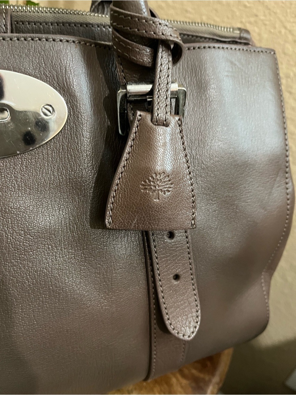 MULBERRY TAUPE ZIPPERED BAYSWATER - Picture 8 of 15